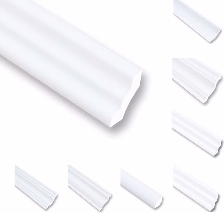 MDEKOR 40 metri di Cornici per Soffitto in Polistirene XPS Profilo Decorativo Bianco 15x25 cm Pacchetto Risparmio NS25