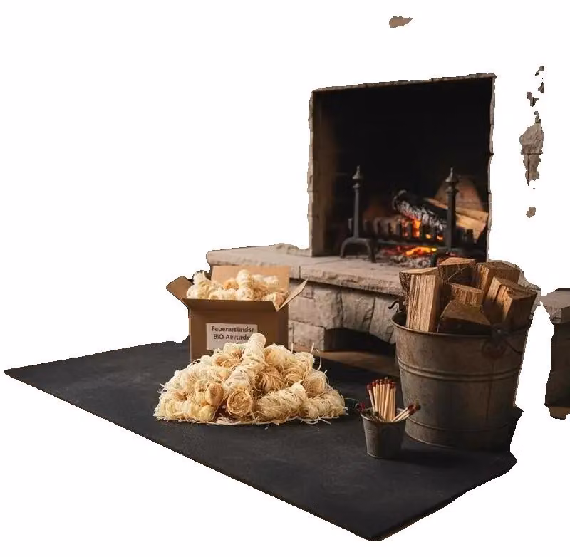Accendifuoco, confezione da 5 kg, composto da legno di pino naturale e materiale paraffinato, capacità di 375 rotoli, accensione rapida, funzionamento inodore