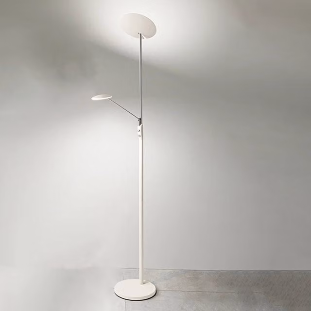 Piantana Moderna Miranda Metallo Bianco Acrilico Led 28W 3000K