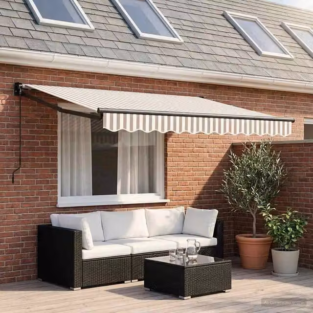 Tenda retrattile Grigio chiaro e bianco 3,5 x 2,5 m 3425958