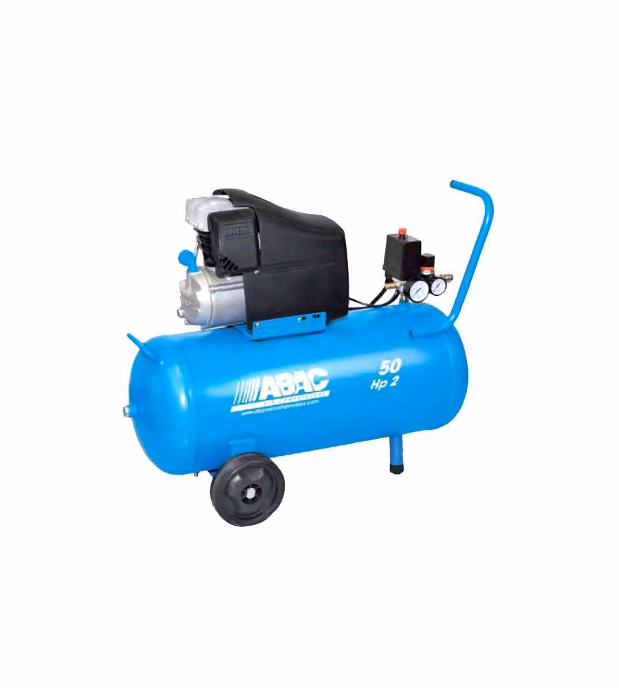 Compressore d'aria Abac Montecarlo L20 azzurro con serbatoio da 50 litri, 2 CV, 10 Bar, carrellato – 1