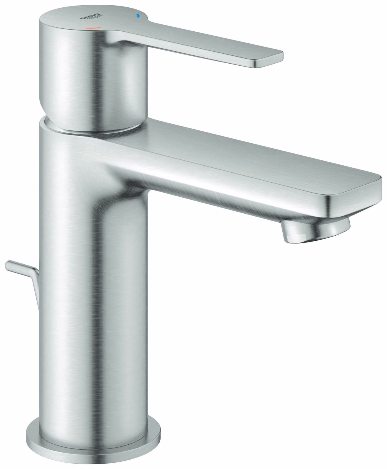 Miscelatore monocomando Grohe per lavabo LINEARE DN 15, con scarico 1 1/4" XS-Steel