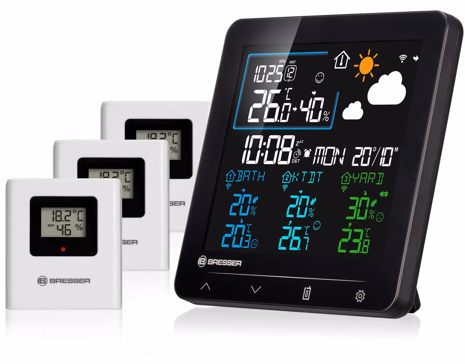 Bresser Quadro Individio NV: stazione meteorologica wireless con 3 sensori esterni