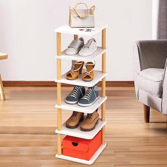 Rack per scarpe in legno stivolabile - Cassetto per scarpe spaziale per salotto, corridoio, bagno