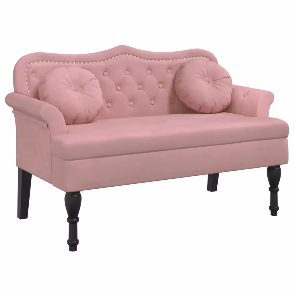 Panca con cuscini vidaXL in velluto rosa L: 120,5 cm, P: 65 cm, H: 75 cm – 2