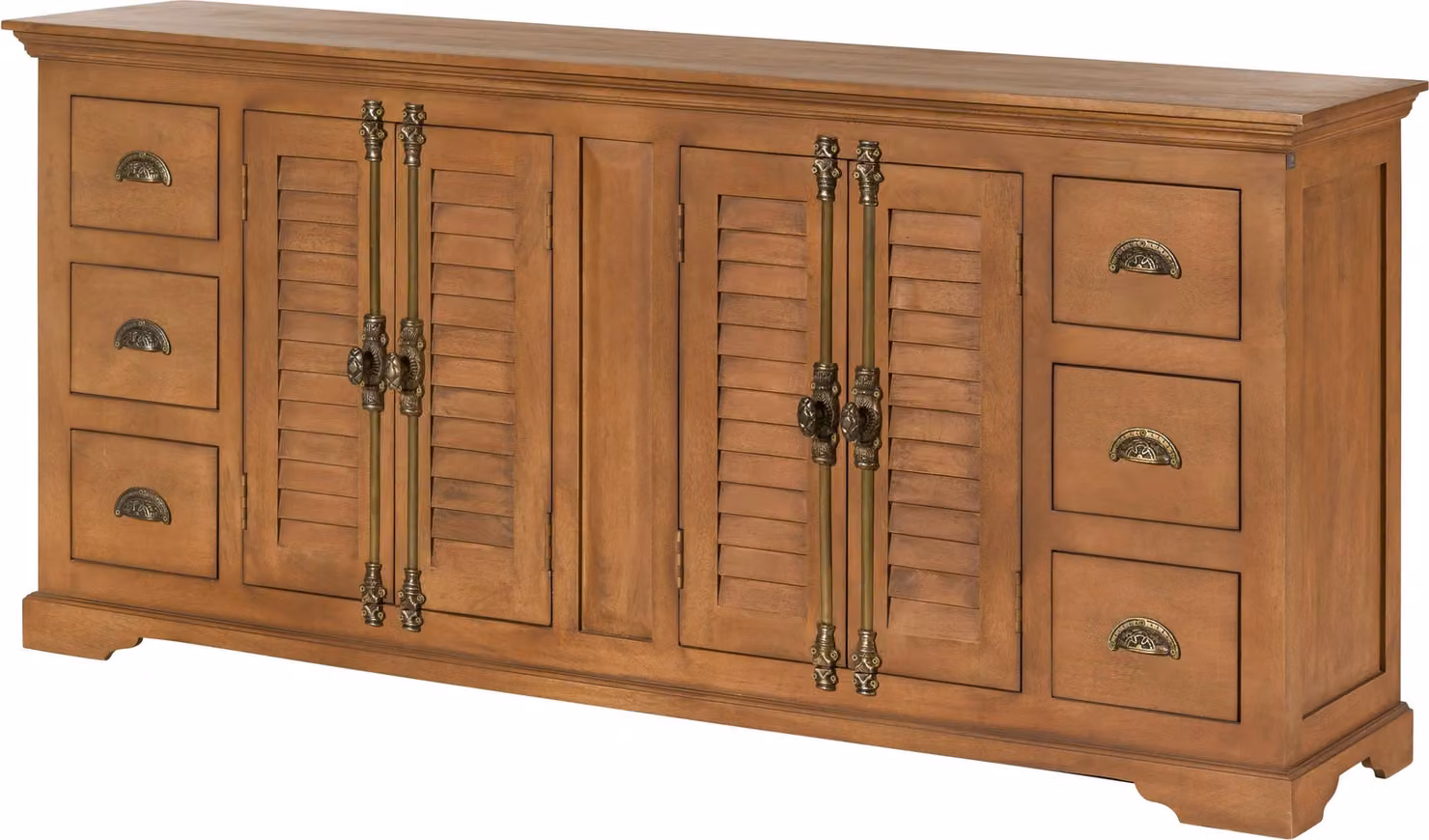 MASSIVMOEBEL24 | Credenza TOULOUSE #17 in Legno di Mango Oliato Beige - 200x45x90