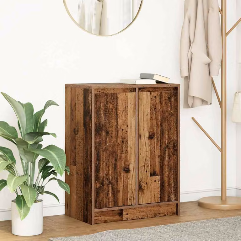 Credenza sospesa vidaXL in stile rustico marrone con ante a battente e ripiani interni L: 57 cm, P: 34 cm, H: 76 cm