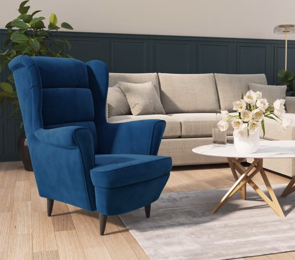 The Living Store poltrona in velluto blu