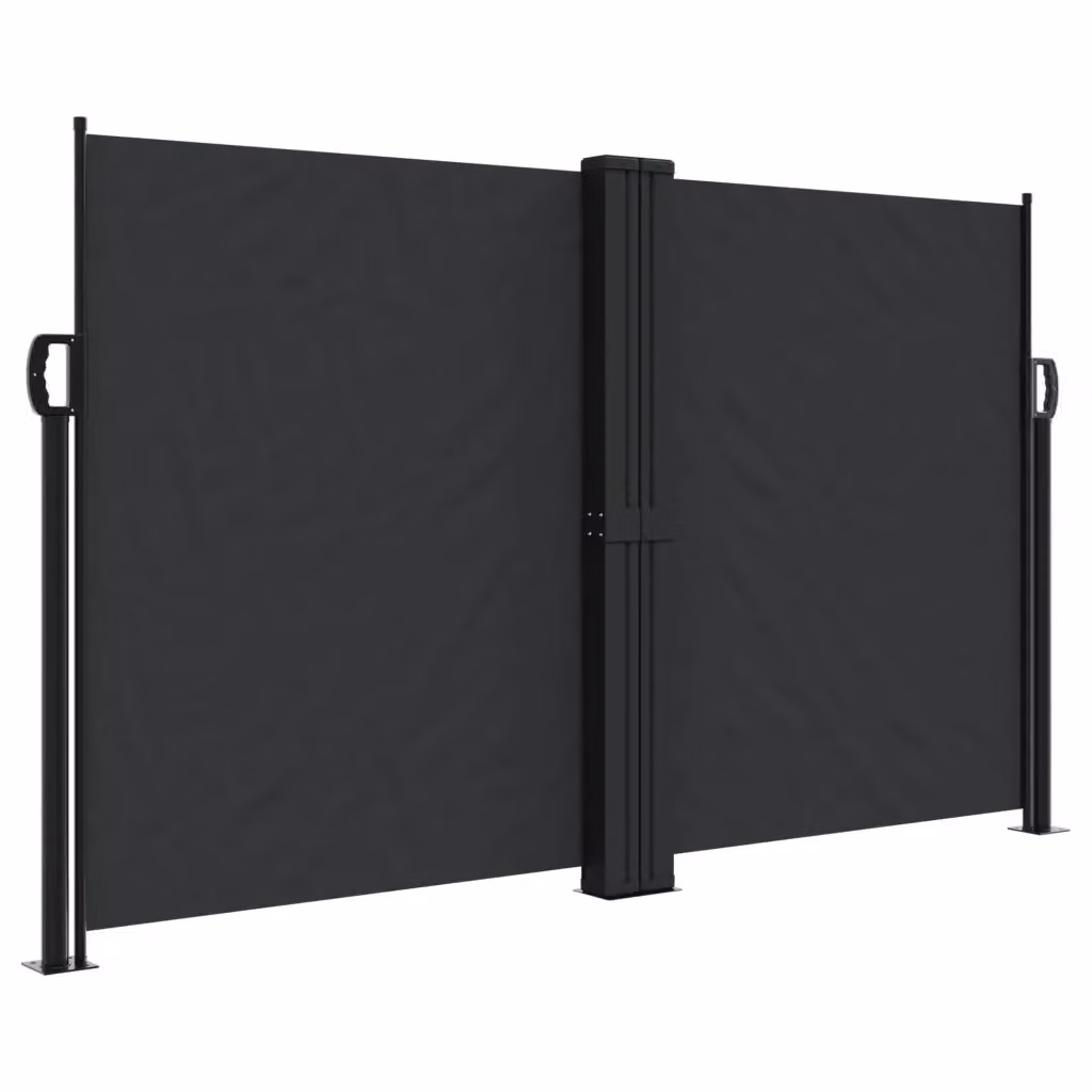 Tenda da sole laterale retrattile vidaXL in poliestere e acciaio, colore nero, L: 600 cm, H: 140 cm – 2