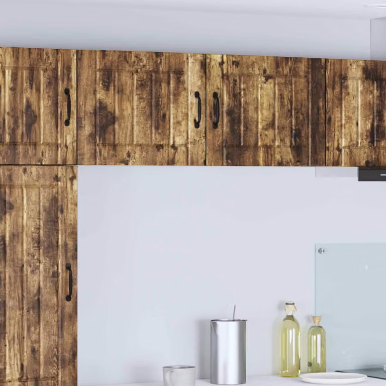 Set di 2 armadietti a muro vidaXL LUCCA in legno ingegnerizzato marrone rovere, design moderno per cucina, L: 50 cm, H: 40 cm, P: 31 cm