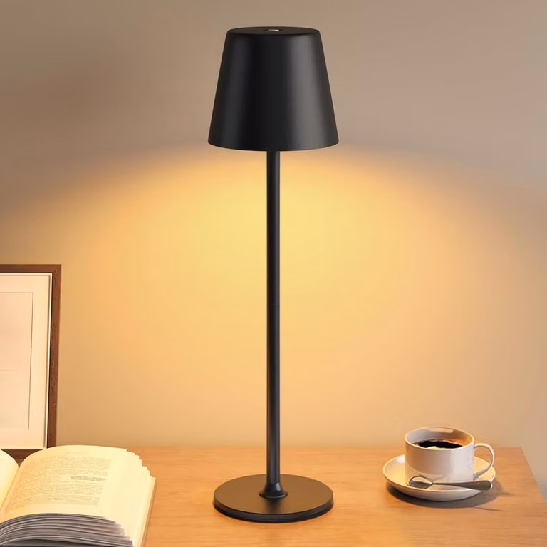 Lampada da tavolo LED UPXNBOR, senza fili, lampada da tavolo in metallo interamente realizzata, adatta per interni ed esterni