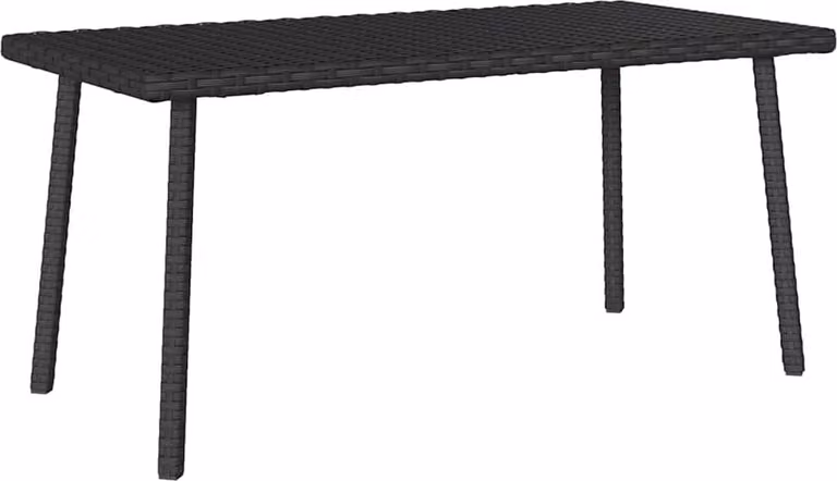 Tavolino da Giardino Rettangolare Nero 80x40x37 cm Polyrattan