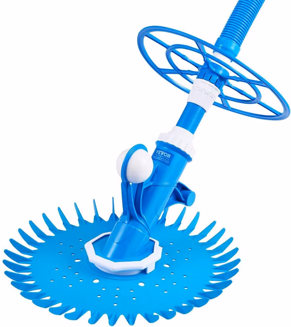 Pulitore per piscine ad aspirazione, aspirapolvere automatico per piscine, pulitore automatico per piscine ad aspirazione laterale, spazzatrice per piscine ad aspirazione con 12 tubi flessibili, per piscine interrate e fuori terra fino a 609,6 x 1066,8 cm