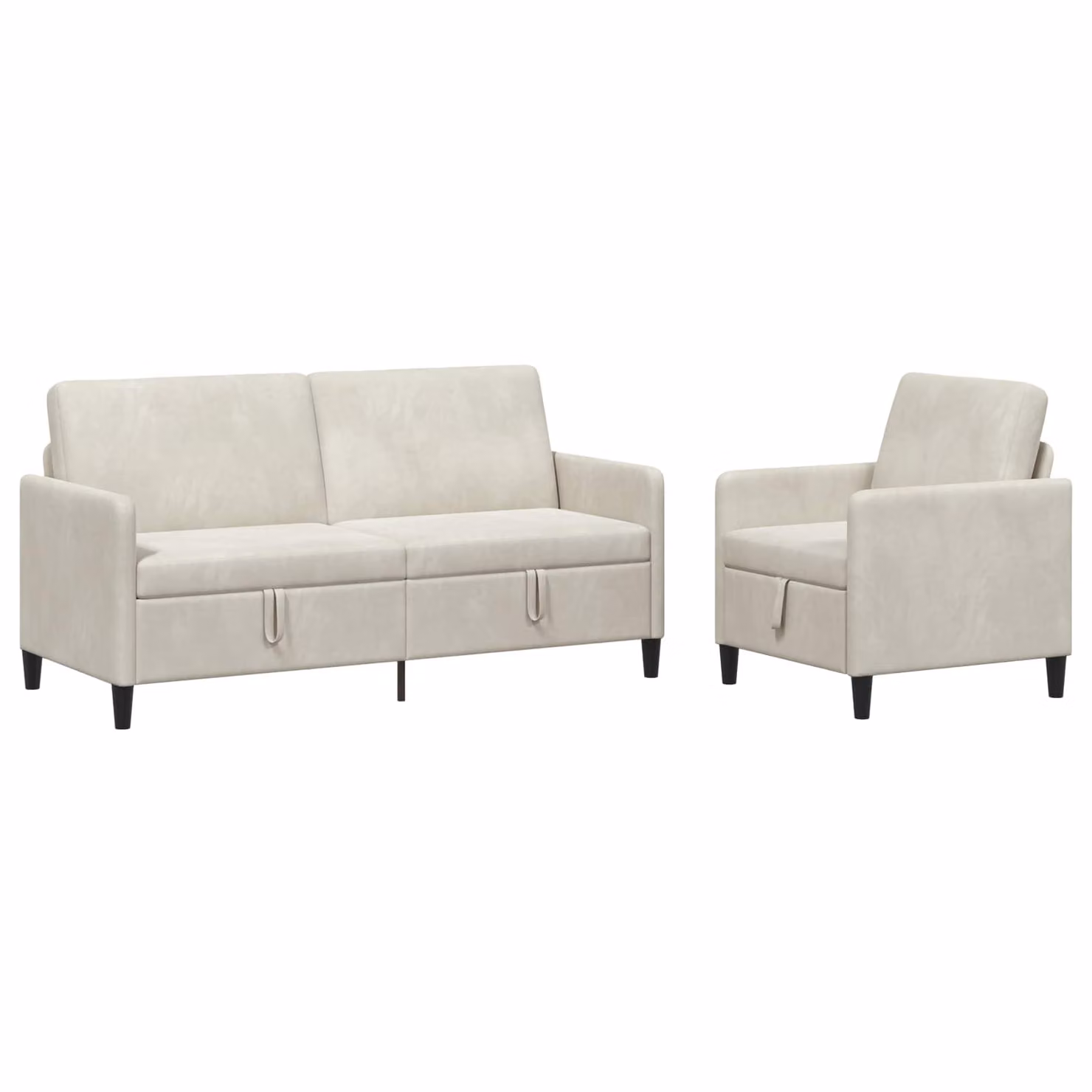 Set di divani vidaXL con contenitore a forma di L, colore beige, rivestimento in poliestere moderno per soggiorno