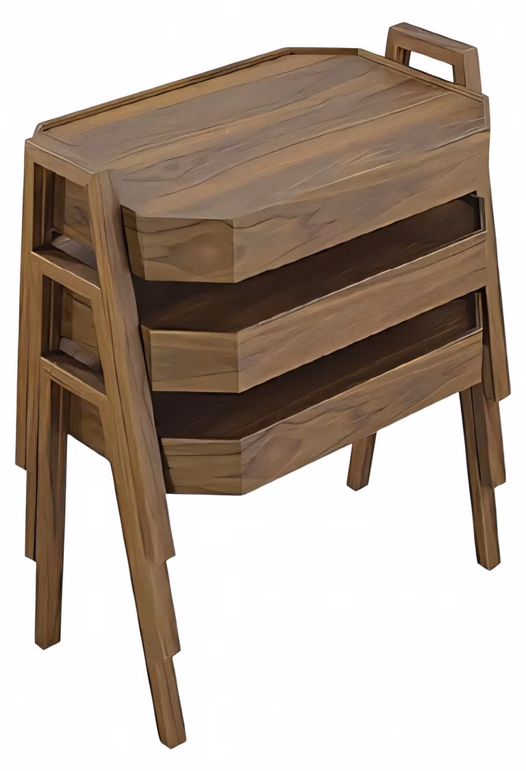 Couchtisch-Set aus Holz in Braun modern elegant