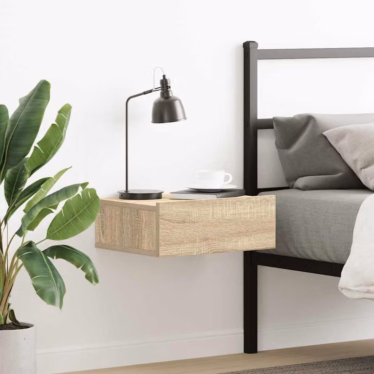 vidaXL Comodino Pensile in Legno Rovere Sonoma Marrone L: 40 cm, P: 30 cm, H: 15 cm