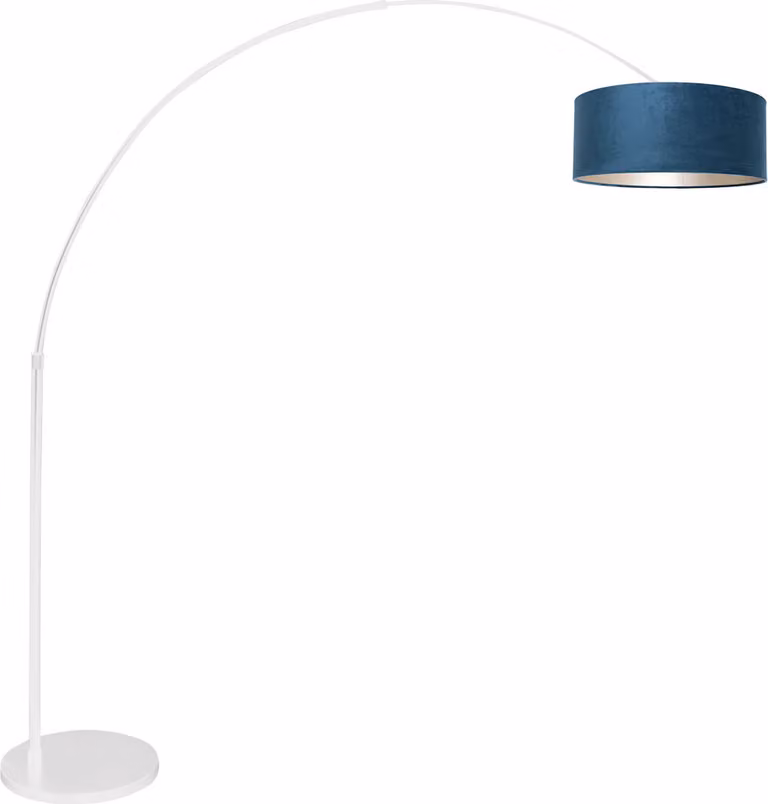 Lampada da terra - bianco - Sparkled Light - metallo tessile velluto - Ø 45cm - E27 - 7174W - Steinhauer