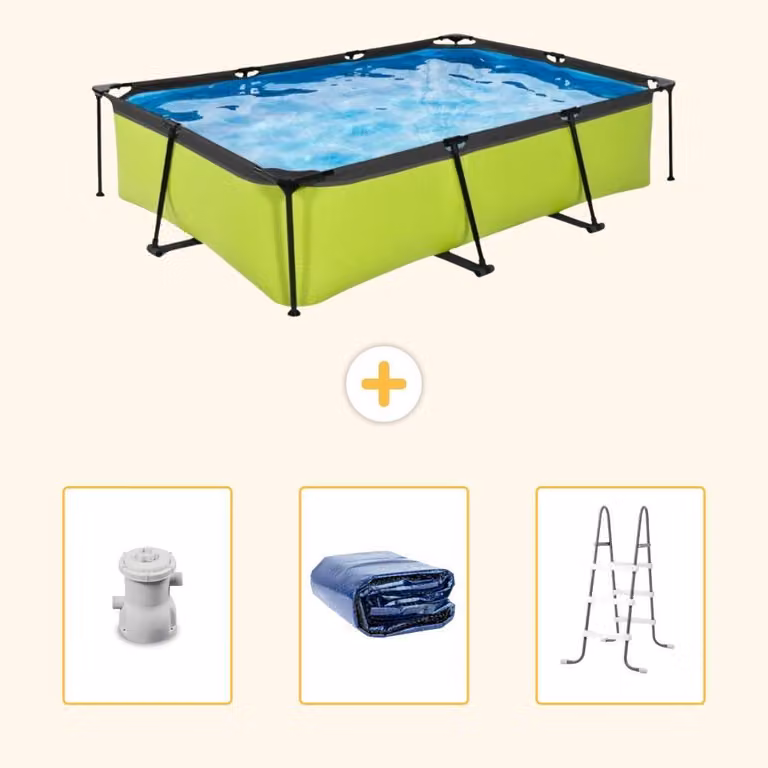 Piscina fuori terra rettangolare - 300x200x65 cm - 4 pezzi - SCB83