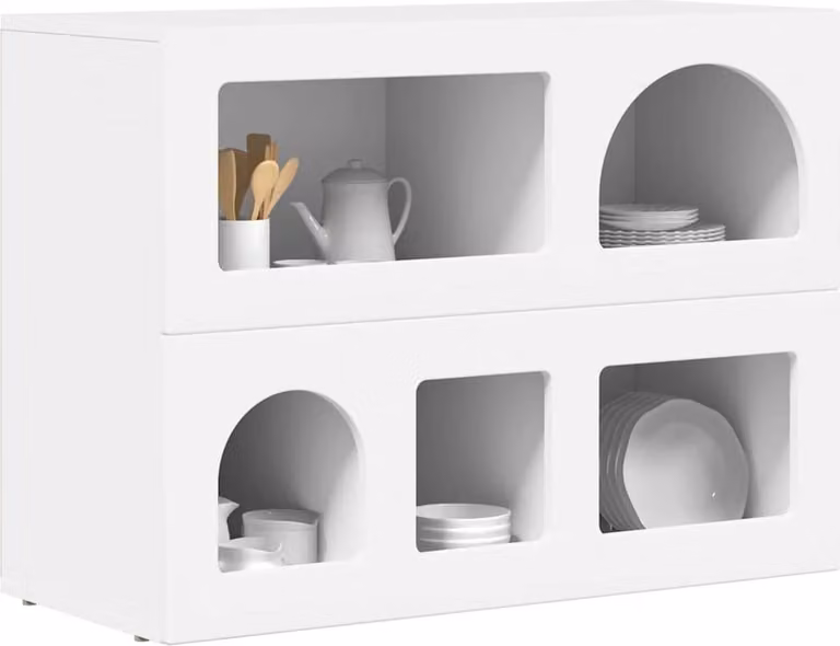 Credenza Bianco 80.5 x 35 x 59 cm Legno multistrato