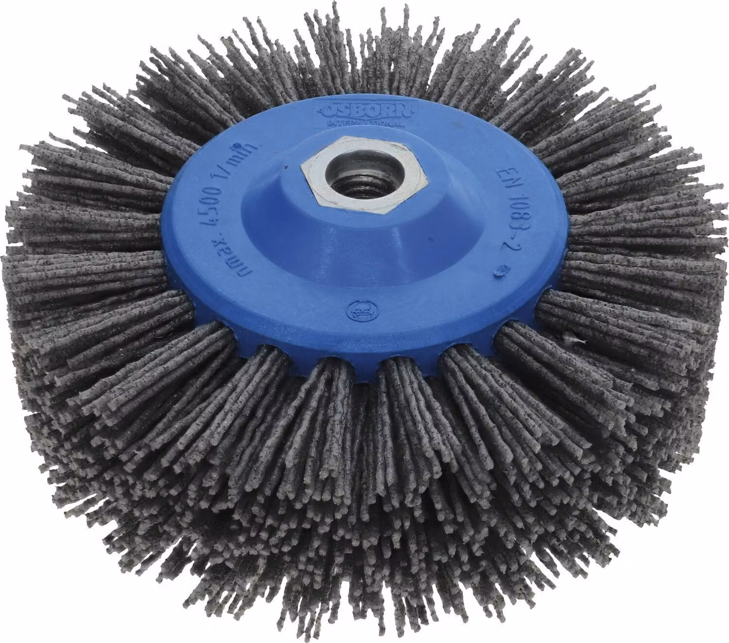 Spazzola Osborn in plastica ø 140mm M14 per smerigliatrici angolari - spazzola rotonda per legno con setole abrasive, attacco per spazzola in plastica K80