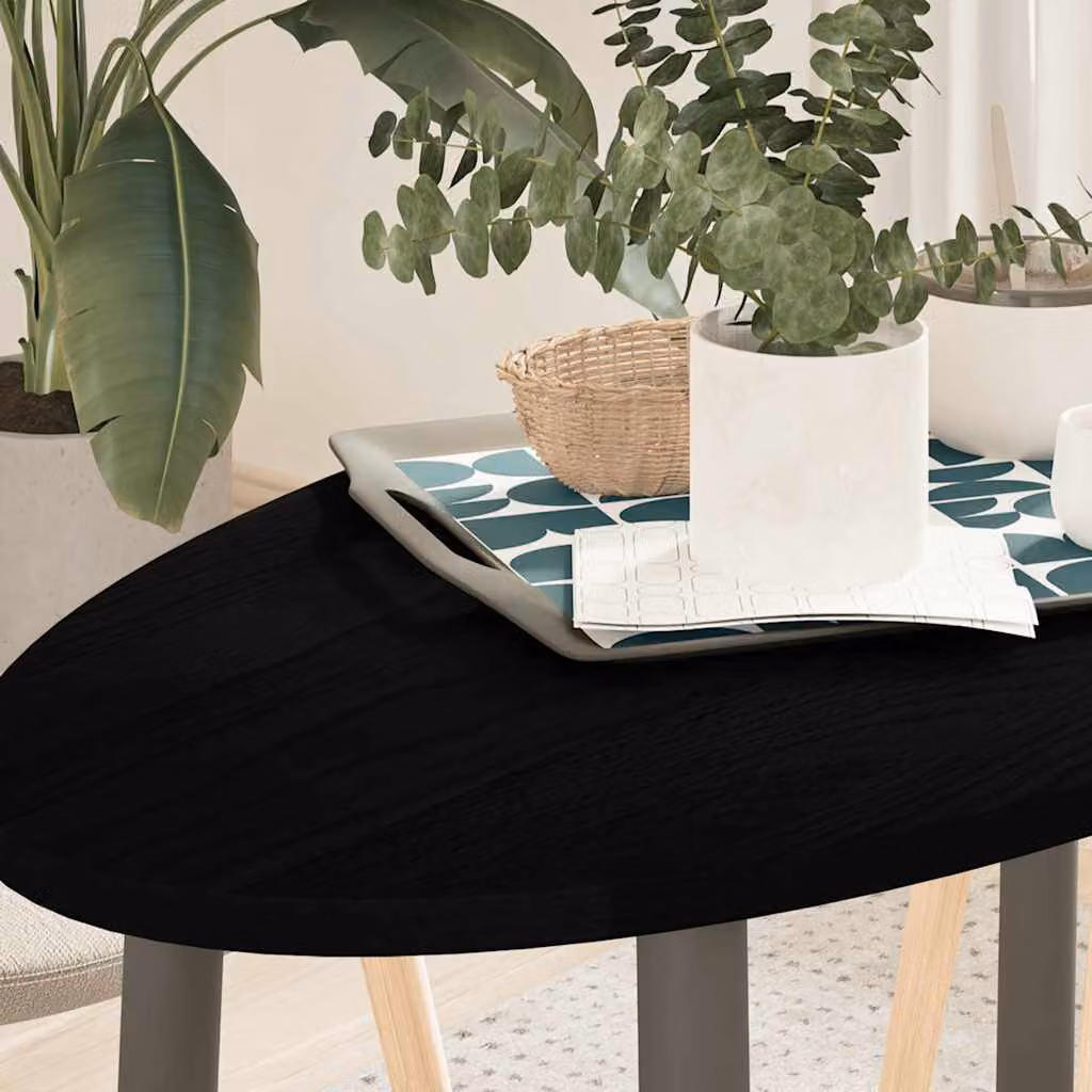 Piano Tavolo Ovale in Rovere Massello vidaXL, Marrone Scuro, L: 100 cm, P: 50 cm, H: 2 cm