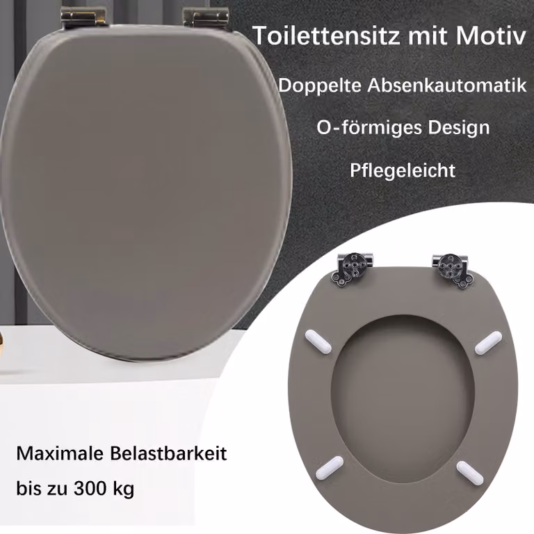 Style home: sedile e copriwater con chiusura ammortizzata, anima in legno, sedile e copriwater con meccanismo Softclose, sedile WC a forma di O, grigio chiaro