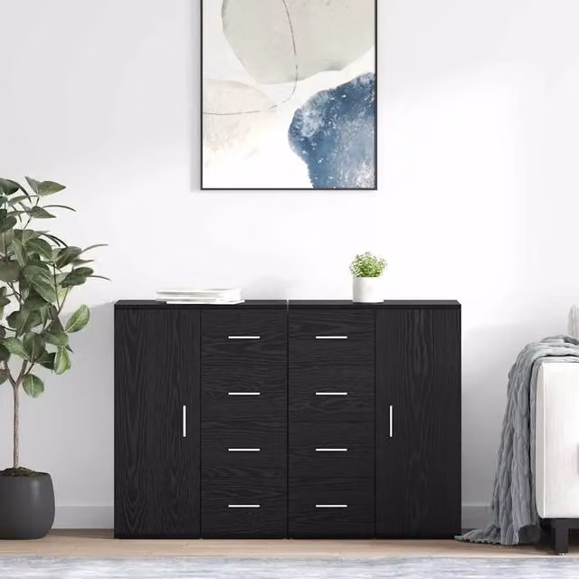 Sideboards CORONA 2 pz Rovere Nero 59 x 39 x 80 cm 3402808