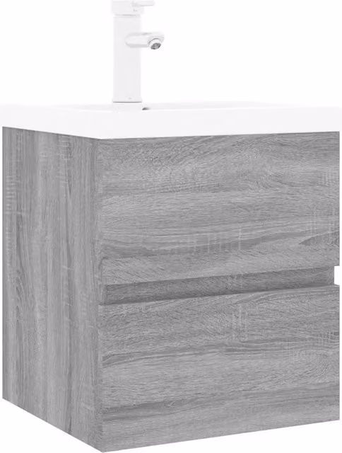 Mobile Bagno e Lavabo | Armadio Lavabo Integrato Grigio Sonoma Legno Multistrato