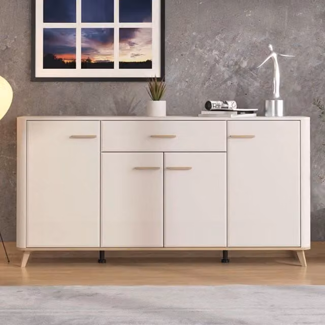 Madia Illorai, Credenza 3 Ripiani, 179.5x40x90.5h cm Bianco Crema
