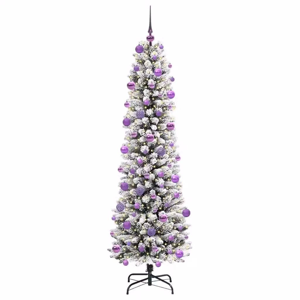 Albero di Natale Artificiale Moderno vidaXL con 300 LED Bianco Caldo, Altezza: 210 cm – 2