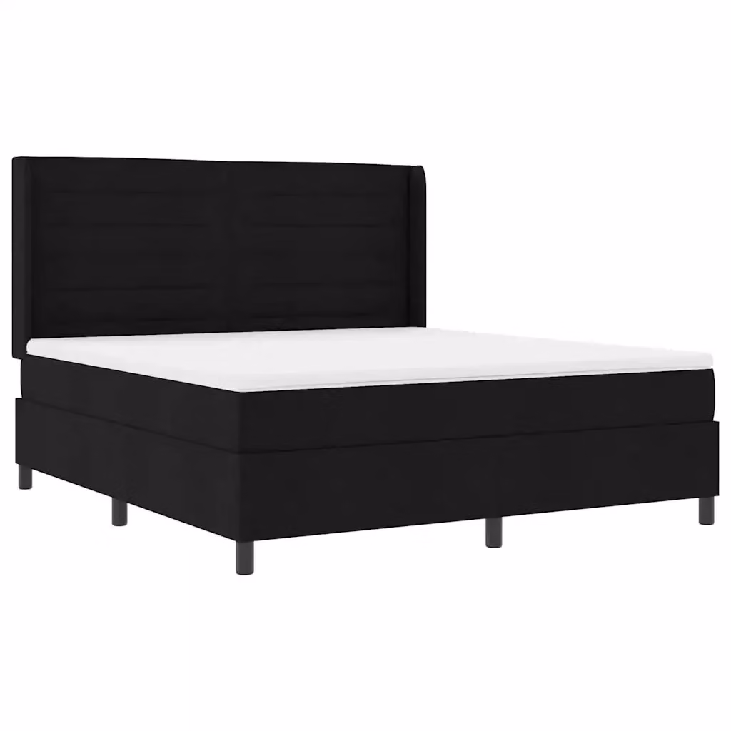 Letto moderno vidaXL con materasso a molle insacchettate e illuminazione LED sottostante, colore nero, L/P: 180 x 200 cm – 2