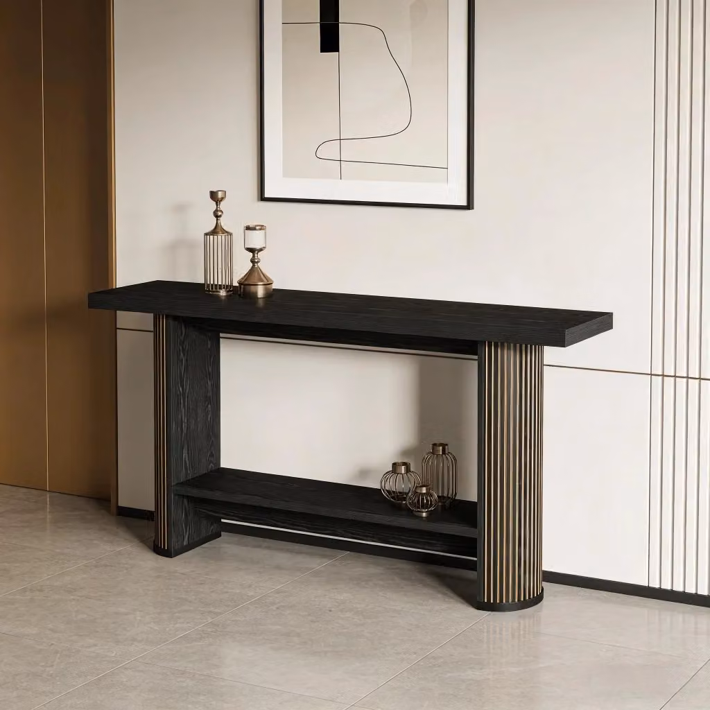 Consolle moderna OKWISH in legno nero per soggiorno e ingresso – 2