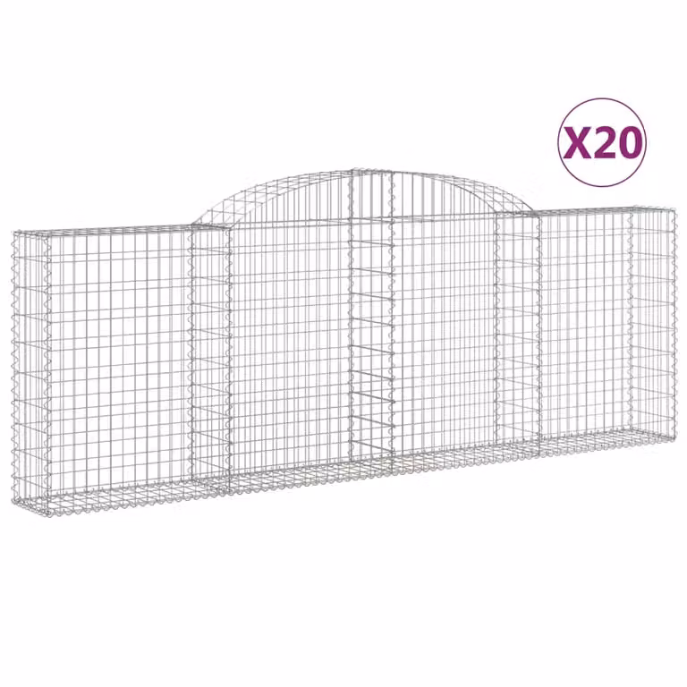 Cesti Gabbioni ad Arco 20 pz 300x30x100/120 cm Ferro Zincato