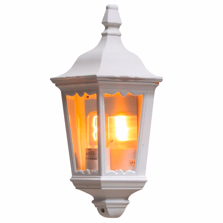 Applique Konstsmide Firenze in alluminio laccato bianco con vetro trasparente