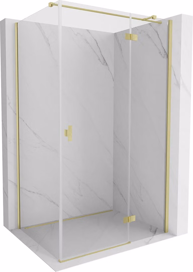 Mexen Mist-H T cabina doccia ad anta destra 95 x 70 cm, trasparente, oro spazzolato - 8A5T-095-070-55-00-P