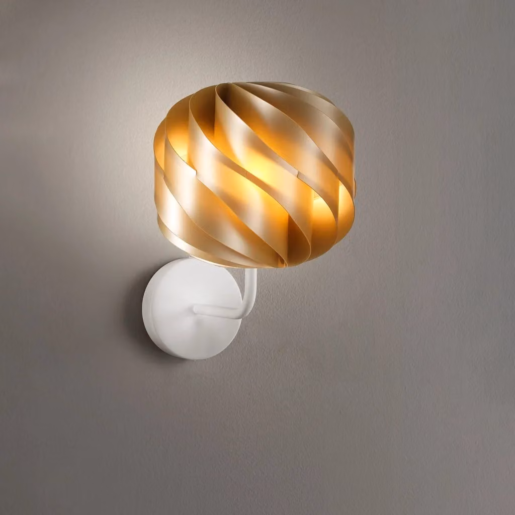 Applique Moderna Globe Linea Zero Polilux in Metallo e Vetro Oro e Bianco con 1 Luce E27 – 2