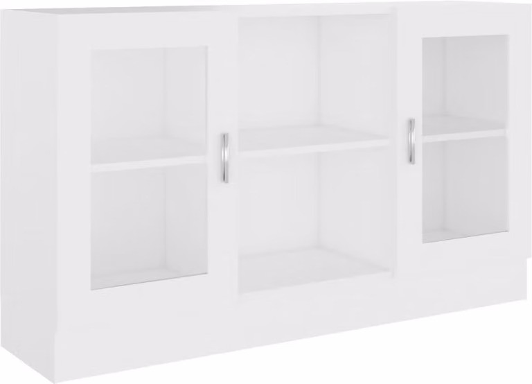 Armadietto con Vetrina Bianco 120x30,5x70 cm Legno Multistrato