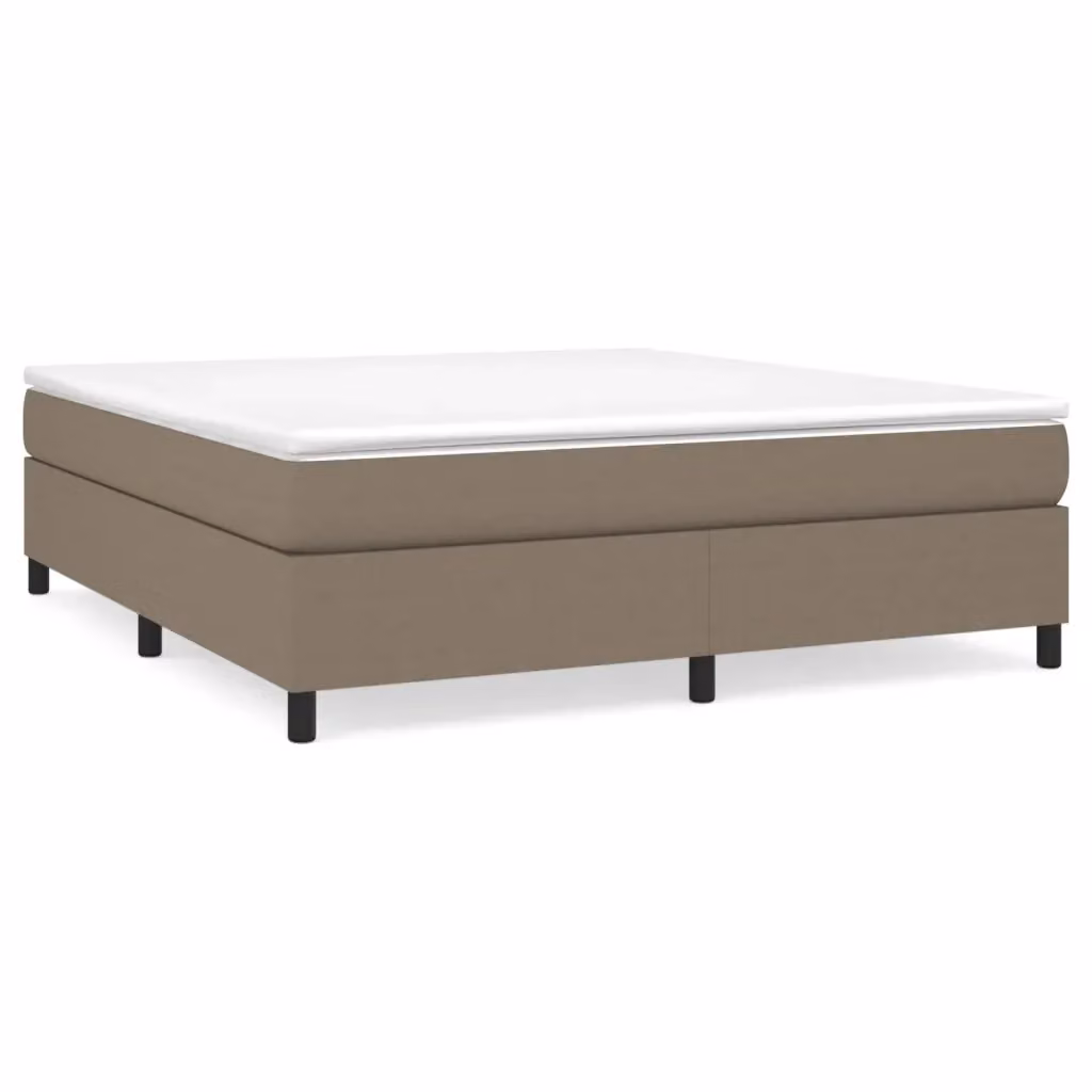 vidaXL Struttura Letto Imbottita in Tessuto Beige L 160 x P 200 x H 203 cm – 2