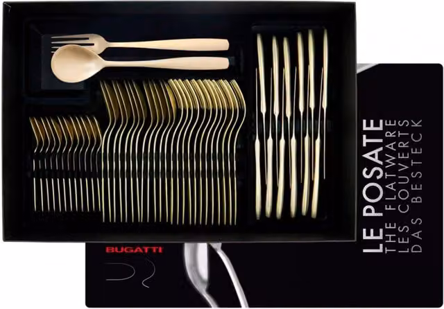 RIVIERA Champagne, Posate Set 50 Pz, Scatola Gallery, Casa Colore: Champagne Sabbiato