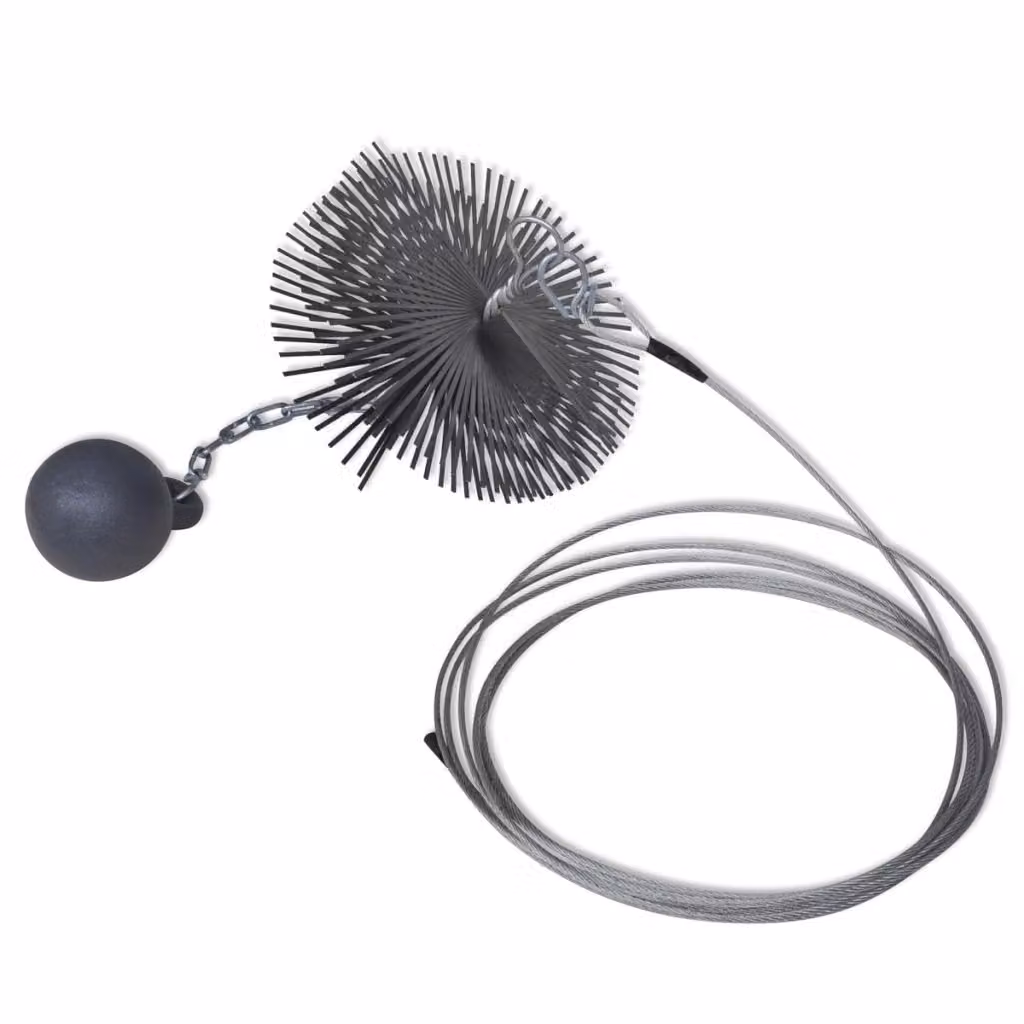 vidaXL Scopa per caminetto rotonda diametro 20 cm
