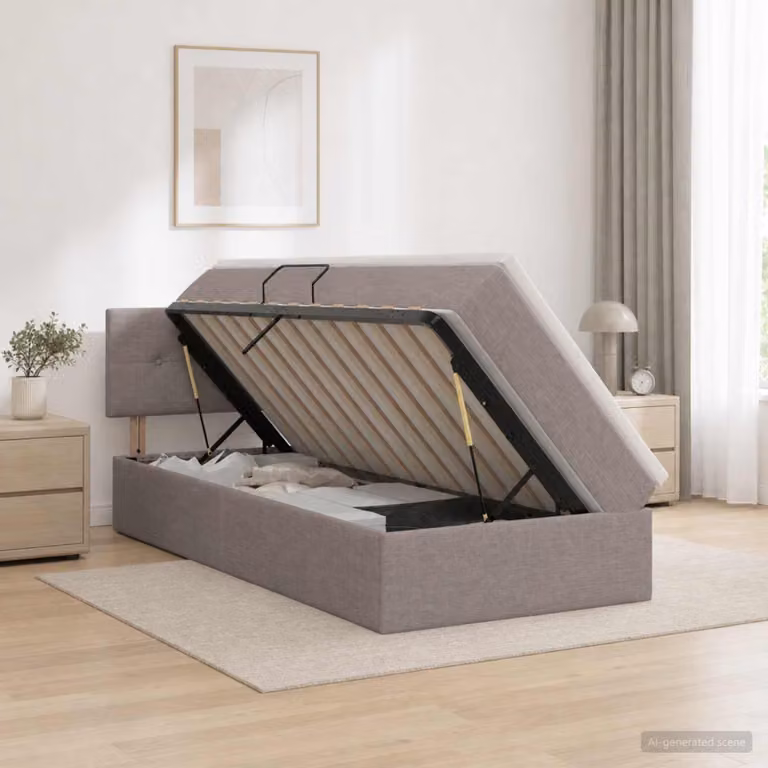 Letto con contenitore e materasso vidaXL in velluto Tortora L 90 cm x P 200 cm