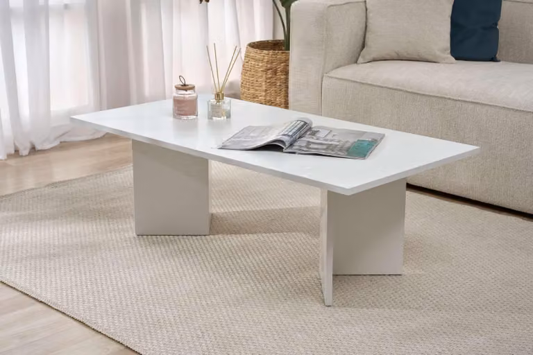 Skye Decor, Sabin - White, tavolino, bianco, piano in melamina al 100%, 119 x 60 x 40 cm