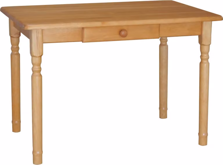 Tavolo II con cassetto in legno massiccio di pino nel colore Ontano 90 x 60 cm