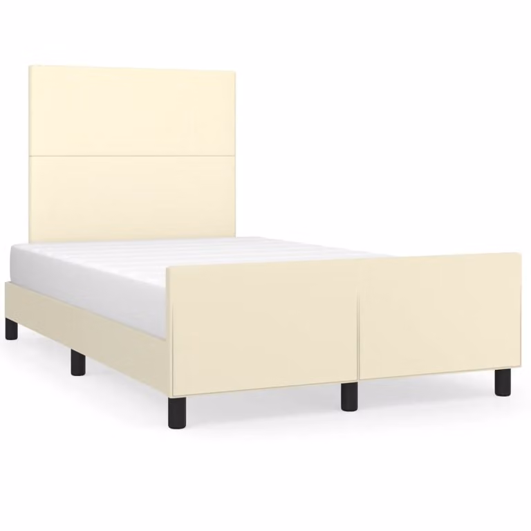 Giroletto con Testiera Crema 120x200 cm in Pelle finta