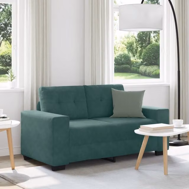 Divano Divanetto Verde Scuro 120 cm Velluto 4105112