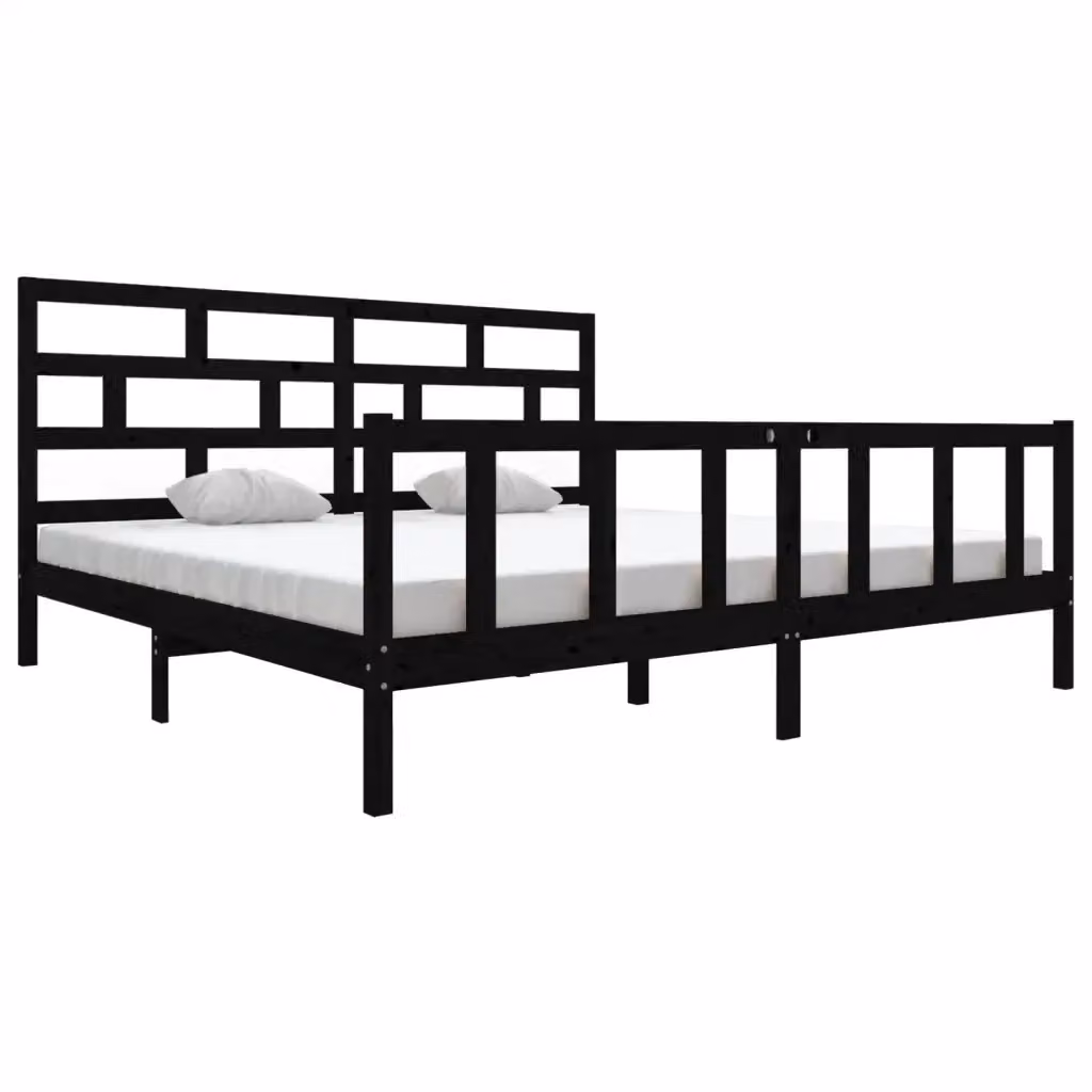 Giroletto vidaXL in legno massello di pino nero per adulti, L/P: 200 x 200 cm – 2