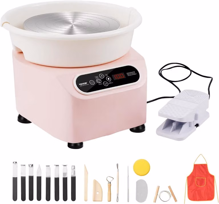 Tornio elettrico per Vetroceramica - Macchina per la formatura di Vetroceramica da 350W - Include un set di 17 utensili e un pennello