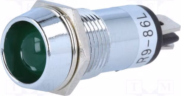 1 lampadina di controllo: LED 24VDC, diametro di apertura: 14,2mm, grado di protezione IP40, concava, in ottone, modello R9-86L-01-24