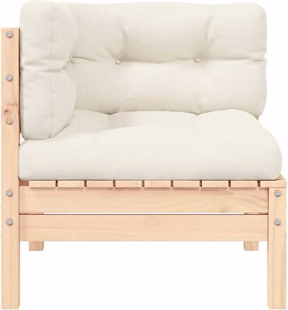 Divano Angolare da Giardino vidaXL in Legno di Pino Trattato con Cuscini Beige