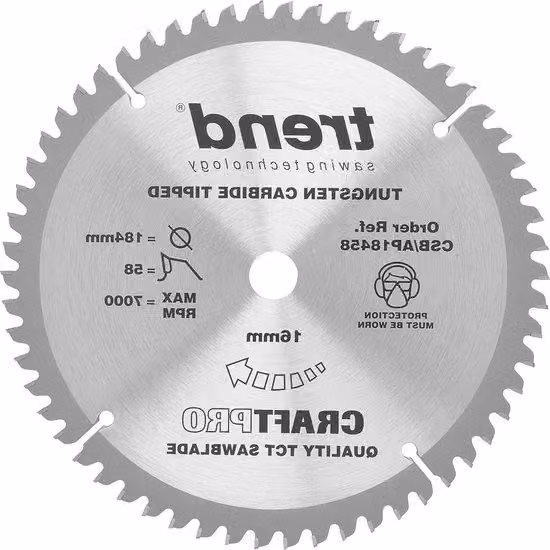 Lama circolare per alluminio e plastica, diametro 184 mm, 58 denti